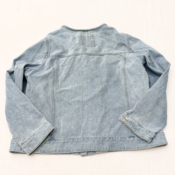 Levi's Light Wash Denim Jeans Zipper Button Down Jacket Size 1X - Picture 3 of 8